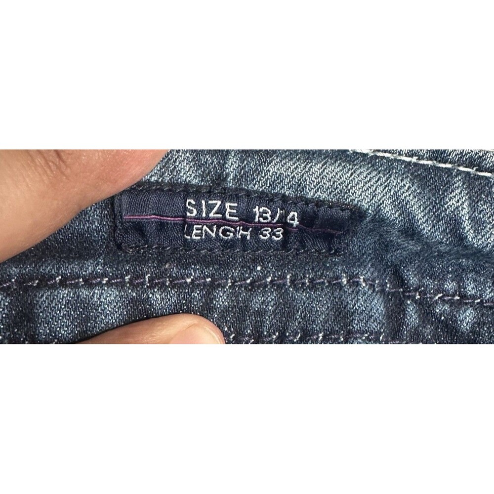 Vigoss The New York Bootcut Jeans Women Size 13/14 L 33 Distressed Bling - Picture 7 of 14